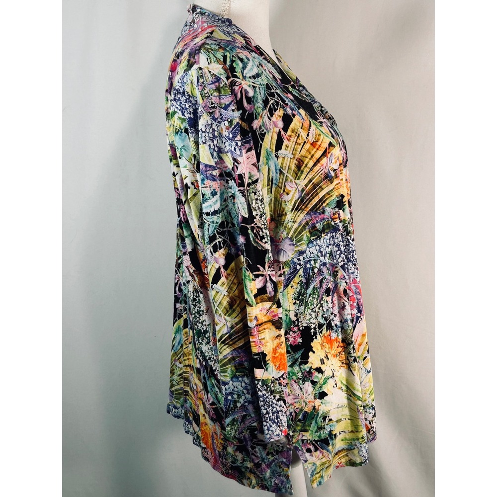 Peck & Peck Petite Women 2X Tropical Floral V-Neck Long Sleeve Tunic Top Multi - Picture 5 of 10